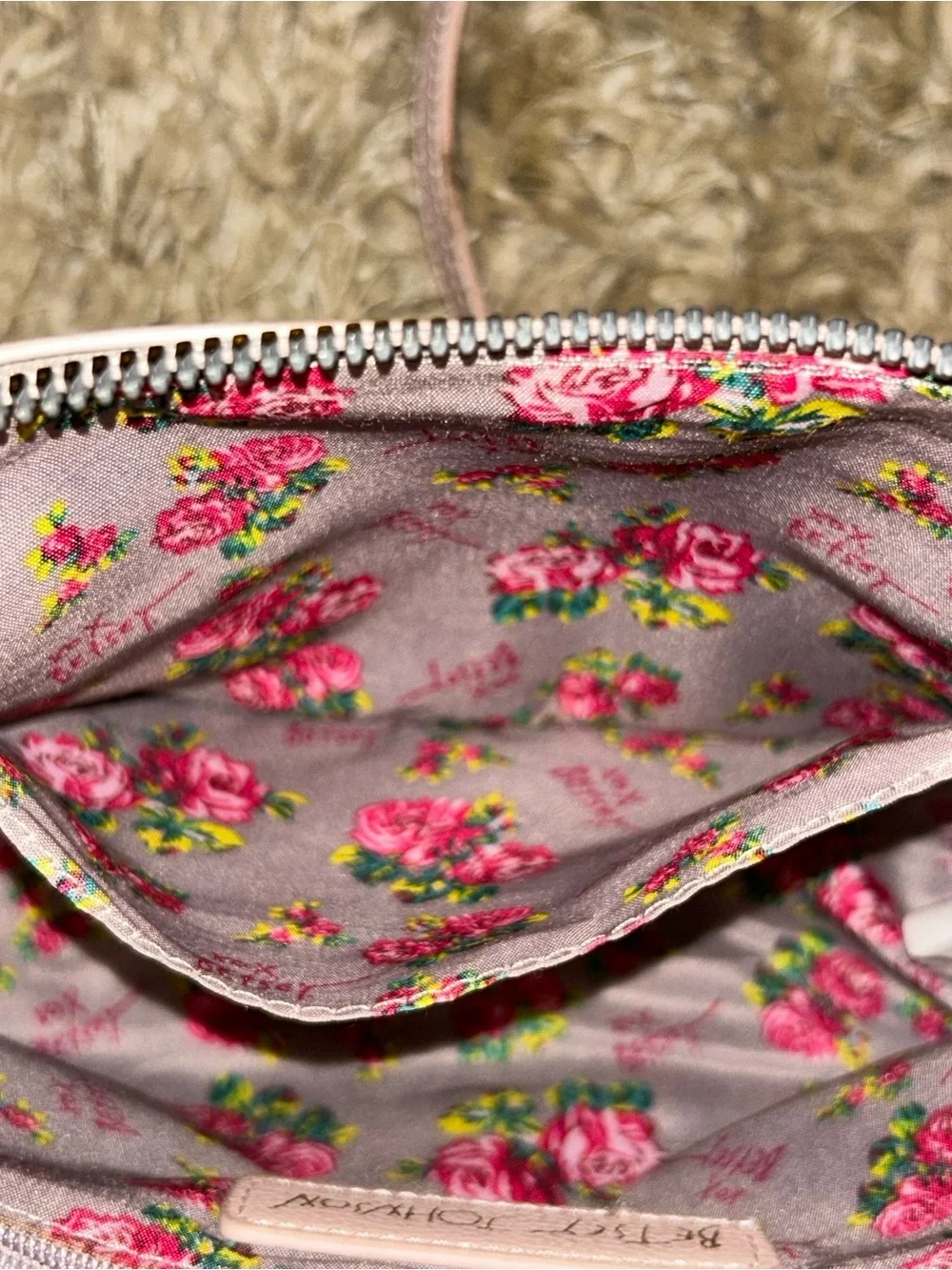 Betsey Johnson Blush Pink XO Anaya Crossbody Bag with Floral Scarf Accent